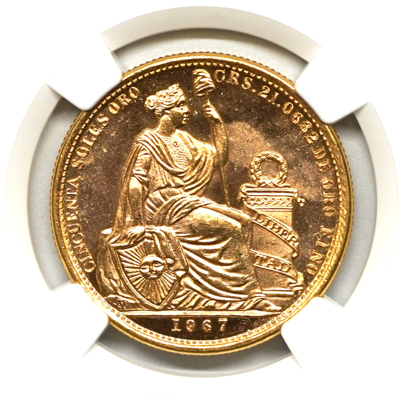 Sold】1967年 ペルー 50ソル金貨 MS65 NGC | ソブリンパートナーズ